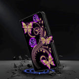 Xiaomi 13 Pro Case PU Leather - Purple Flower Butterfly