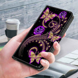 Xiaomi 13 Pro Case PU Leather - Purple Flower Butterfly