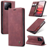 Xiaomi 13 Pro Case Magnetic PU Leather Wallet - Wine Red