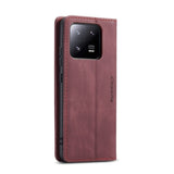 Xiaomi 13 Pro Case Magnetic PU Leather Wallet - Wine Red