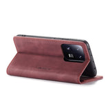 Xiaomi 13 Pro Case Magnetic PU Leather Wallet - Wine Red