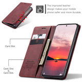 Xiaomi 13 Pro Case Magnetic PU Leather Wallet - Wine Red