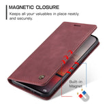 Xiaomi 13 Pro Case Magnetic PU Leather Wallet - Wine Red