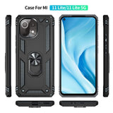 Xiaomi Mi 11 Lite Case Protective Armour Ring Holder - Black