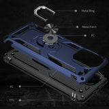 Xiaomi Mi 11 Lite Case Shockproof Metal Ring Holder - Blue