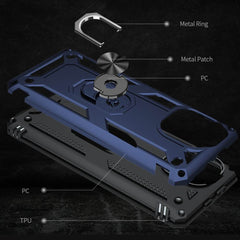 Xiaomi Mi 11 Lite Case Shockproof Metal Ring Holder - Blue