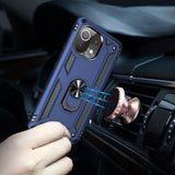 Xiaomi Mi 11 Lite Case Shockproof Metal Ring Holder - Blue