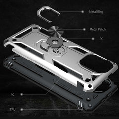 Xiaomi Mi 11 Lite Case Shockproof Metal Ring Holder - Silver