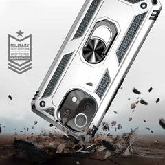 Xiaomi Mi 11 Lite Case Shockproof Metal Ring Holder - Silver