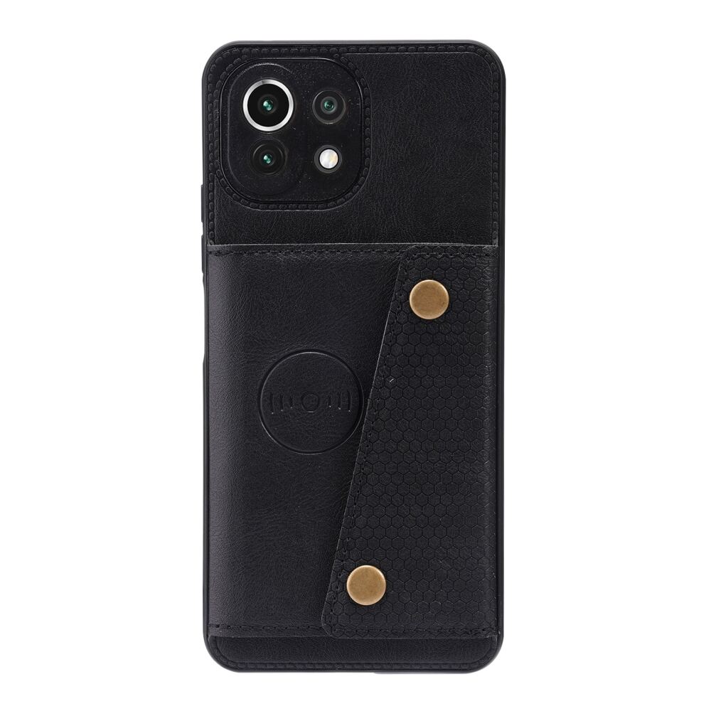 Xiaomi Mi 11 Lite Case Double Buckle PU Leather and TPU - Black