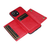 Xiaomi Mi 11 Lite Case Shockproof With Card Slots - Red