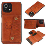 Xiaomi Mi 11 Lite Case Double Buckle PU and TPU - Light Brown