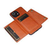 Xiaomi Mi 11 Lite Case Double Buckle PU and TPU - Light Brown