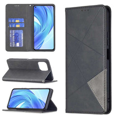 Xiaomi Mi 11 Lite Case Rhombus Texture PU Leather - Black