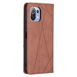 Xiaomi Mi 11 Lite Case Rhombus Texture Flip - Brown