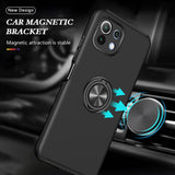 Xiaomi Mi 11 Lite Case Back Metal Ring Holder - Black