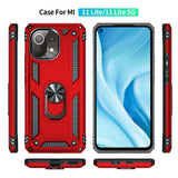 Xiaomi Mi 11 Lite Case Secure Grip Ring Holder - Red