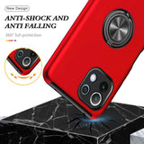 Xiaomi Mi 11 Lite Case Protective Metal Ring Holder - Red