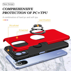 Xiaomi Mi 11 Lite Case Protective Metal Ring Holder - Red