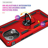 Xiaomi Mi 11 Lite Case Secure Grip Ring Holder - Red