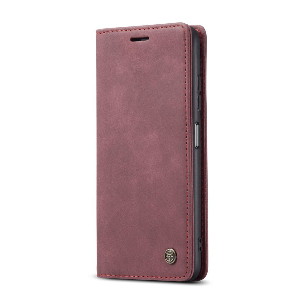 Xiaomi Mi 11X Pro Case TPU and PU Leather Wallet - Wine Red