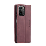 Xiaomi Mi 11X Pro Case TPU and PU Leather Wallet - Wine Red