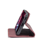 Xiaomi Mi 11X Pro Case TPU and PU Leather Wallet - Wine Red