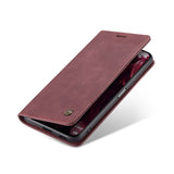 Xiaomi Mi 11X Pro Case TPU and PU Leather Wallet - Wine Red