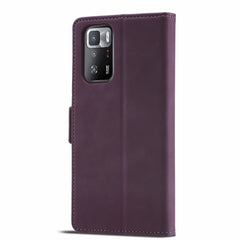 Xiaomi Redmi Note 10 Pro Dual-side Buckle Secure Flip Wallet - Wine Red