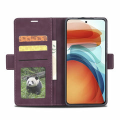 Xiaomi Redmi Note 10 Pro Dual-side Buckle Secure Flip Wallet - Wine Red