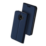 Samsung Galaxy J4 2018 Case Made With PU Leather + TPU - Blue