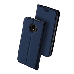 Samsung Galaxy J4 2018 Case Made With PU Leather + TPU - Blue