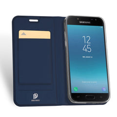 Samsung Galaxy J4 2018 Case Made With PU Leather + TPU - Blue