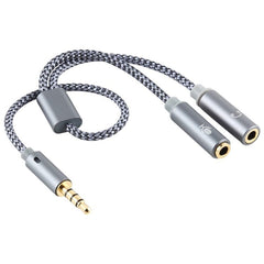 Audio Cable Braided 3.5mm Male to Microphone + Audio Female