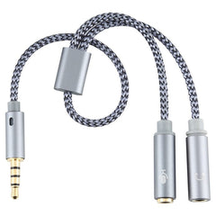 Audio Cable Braided 3.5mm Male to Microphone + Audio Female