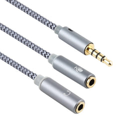 Audio Cable Braided 3.5mm Male to Microphone + Audio Female