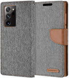 PU Leather Canvas Diary Samsung Note 20 Ultra Case