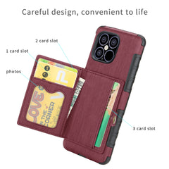 iPhone 12 Mini Case Made With PU Leather and TPU - Wine Red