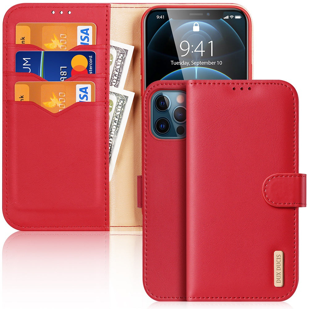 iPhone 12 Pro Max Case Made With PU Leather + TPU - Red