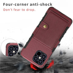 iPhone 12 Mini Case Made With PU Leather and TPU - Wine Red