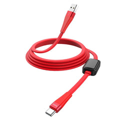 HOCO USB C Charger Cable with Timing Display 1.2M - Red