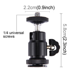 Cold Shoe Tripod Head 1/4 inch Tripod Screw Head with Lock