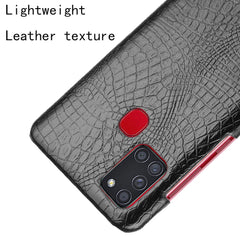 Samsung Galaxy A21s Case Crocodile Texture - Black