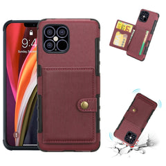 iPhone 12 Mini Case Made With PU Leather and TPU - Wine Red