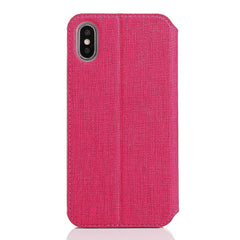 iPhone XS Max Case VILI DMX Cross Texture PU Leather - Rose