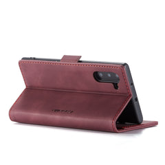 Samsung Galaxy Note 10 Case PU Leather With Card Slots - Wine Red