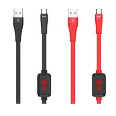 HOCO USB C Charger Cable with Timing Display 1.2M - Red