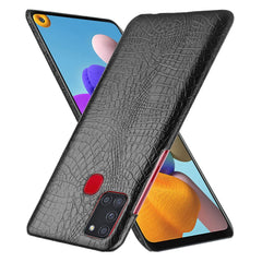 Samsung Galaxy A21s Case Crocodile Texture - Black