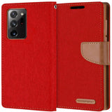 Samsung Galaxy Note 20 Ultra Case Mercury Canvas Diary Secure - Red