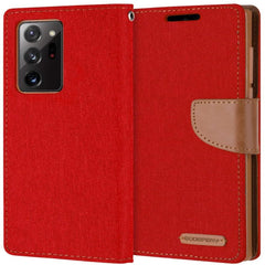 Samsung Galaxy Note 20 Ultra Case Mercury Canvas Diary Secure - Red